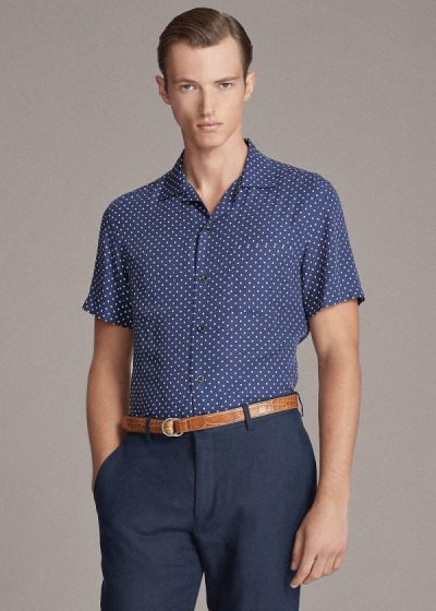 Ralph Lauren Polka-Dot-Print Skjorter Herre Danmark (POQAY1498)